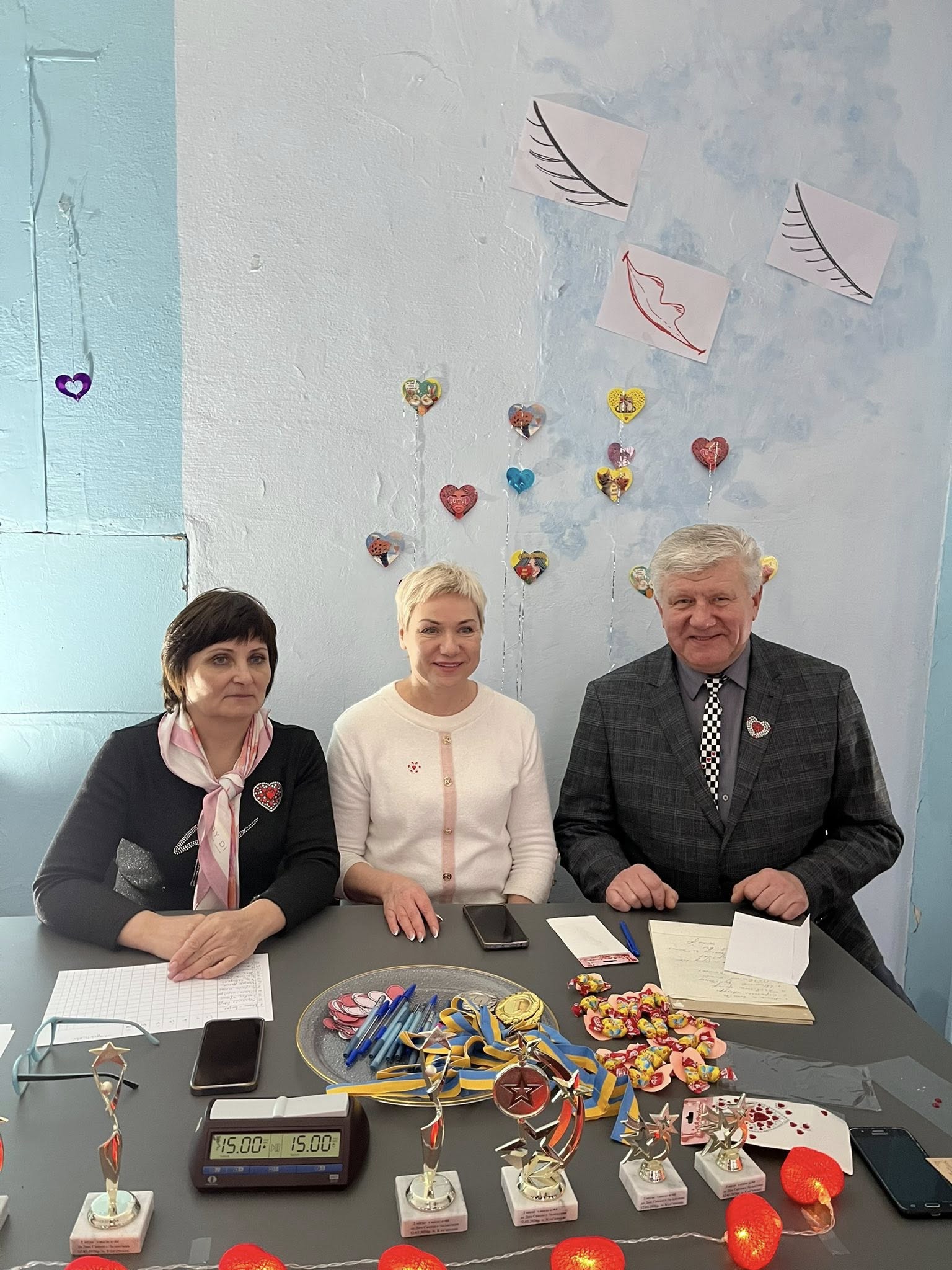 Святковий шашковихй захід до Дня Святого Валентина