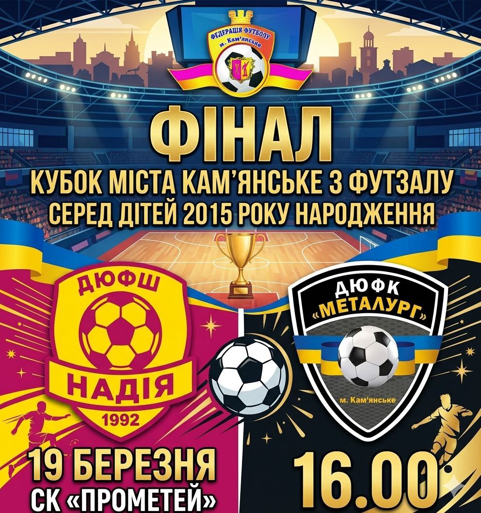 Юні футзалісти розіграють Кубок Кам’янського: у фіналі "Надія" та "Металург"