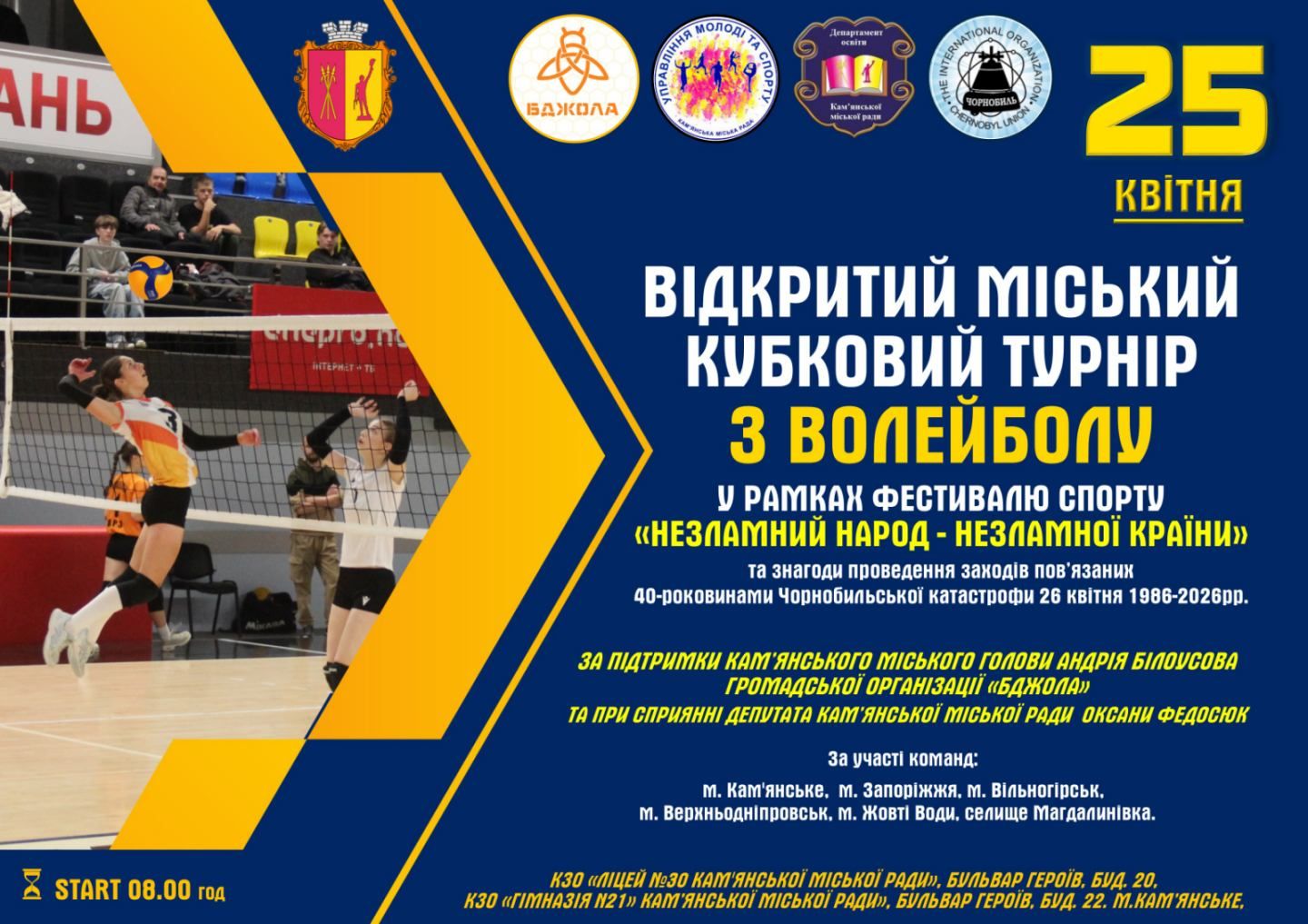 Які спортивні заходи відбудуться в Кам’янському на цьому тижні